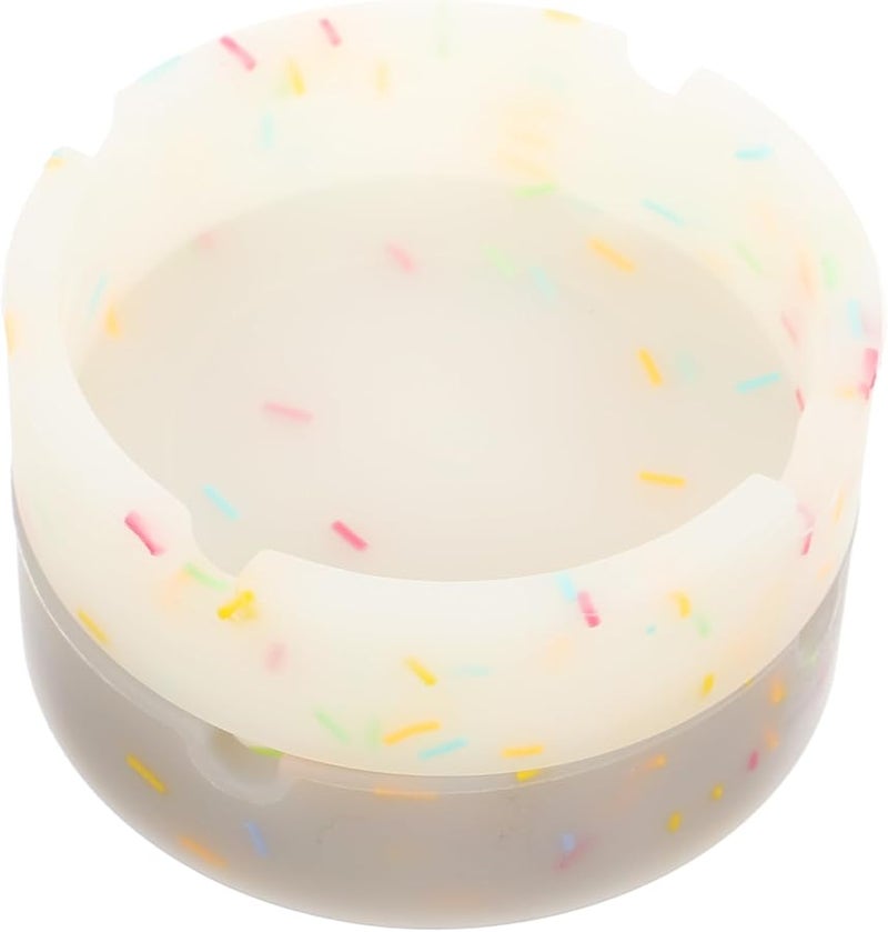 صينية سيليكون مستديرة مضيئة كبيرة السعة بتصميم متوهج ليلي بألوان الحلوى للمنزل والمكتب - Image 1